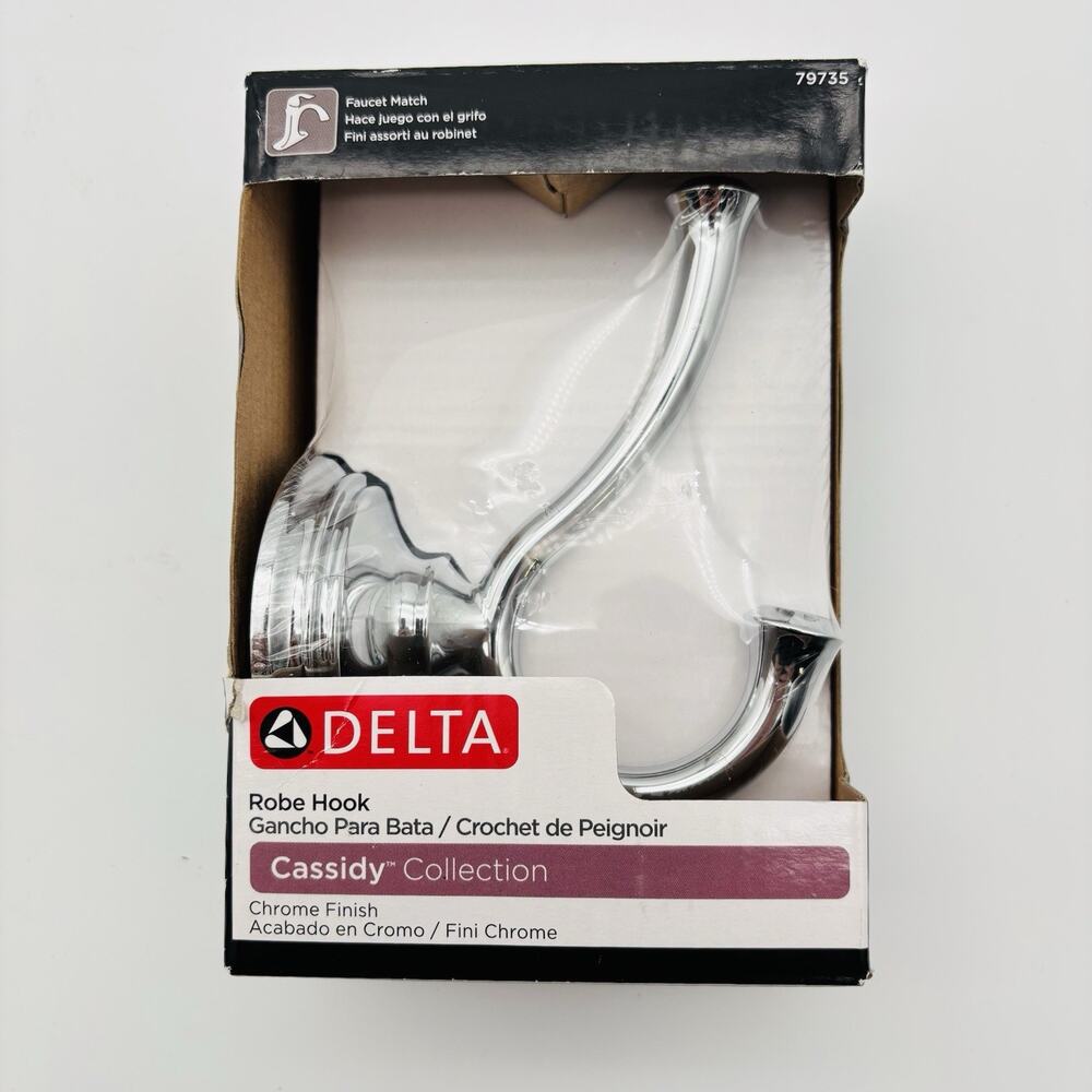 Delta 79735 Cassidy Double Towel Hook Bath Hardware Accessory in Polished Chrome
